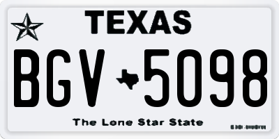 TX license plate BGV5098