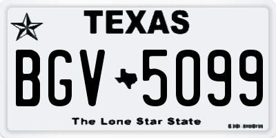 TX license plate BGV5099