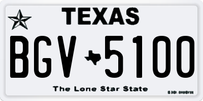 TX license plate BGV5100