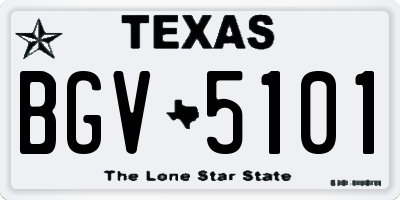 TX license plate BGV5101
