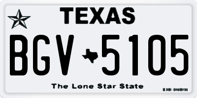 TX license plate BGV5105