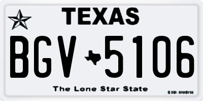 TX license plate BGV5106