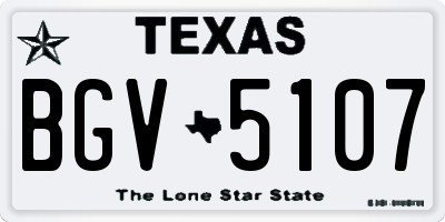 TX license plate BGV5107