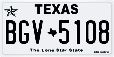 TX license plate BGV5108
