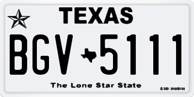 TX license plate BGV5111