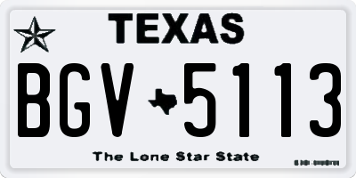 TX license plate BGV5113