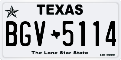 TX license plate BGV5114