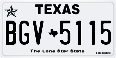 TX license plate BGV5115