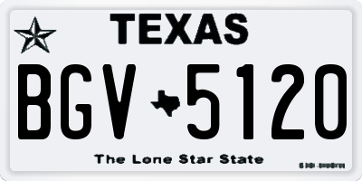 TX license plate BGV5120