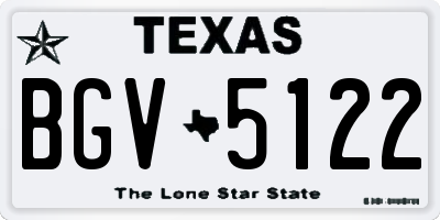 TX license plate BGV5122