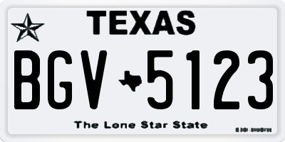 TX license plate BGV5123