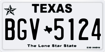 TX license plate BGV5124