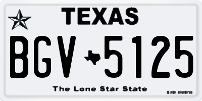 TX license plate BGV5125