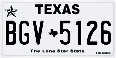 TX license plate BGV5126