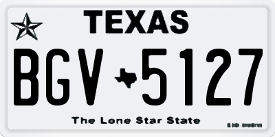 TX license plate BGV5127