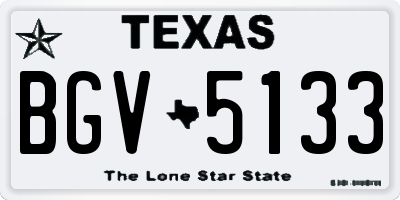 TX license plate BGV5133