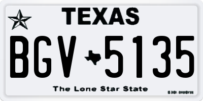 TX license plate BGV5135