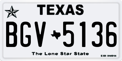 TX license plate BGV5136
