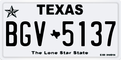 TX license plate BGV5137