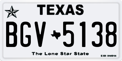 TX license plate BGV5138