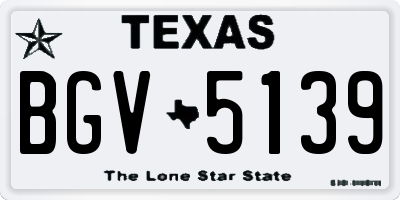 TX license plate BGV5139