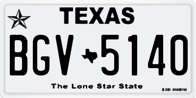 TX license plate BGV5140