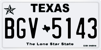 TX license plate BGV5143