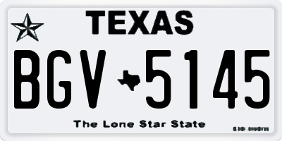 TX license plate BGV5145