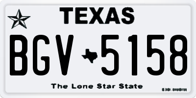 TX license plate BGV5158