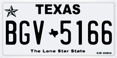 TX license plate BGV5166
