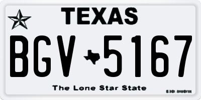 TX license plate BGV5167