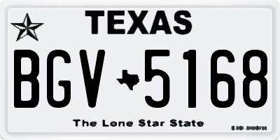 TX license plate BGV5168