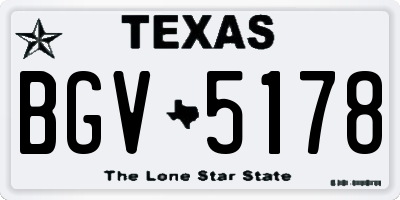 TX license plate BGV5178