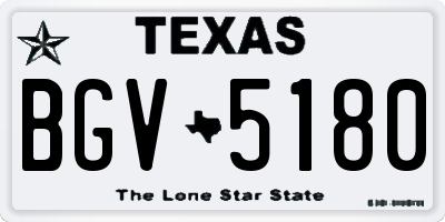 TX license plate BGV5180
