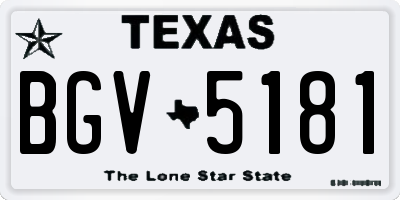 TX license plate BGV5181
