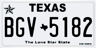 TX license plate BGV5182