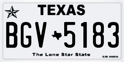 TX license plate BGV5183