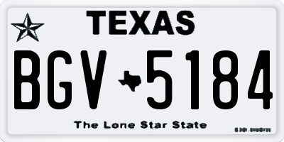 TX license plate BGV5184
