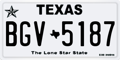 TX license plate BGV5187