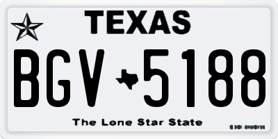 TX license plate BGV5188