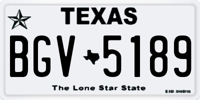 TX license plate BGV5189