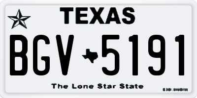 TX license plate BGV5191