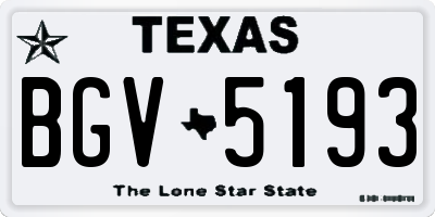 TX license plate BGV5193