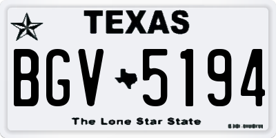 TX license plate BGV5194