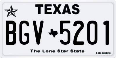 TX license plate BGV5201