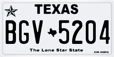 TX license plate BGV5204