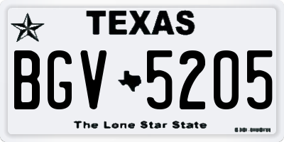 TX license plate BGV5205