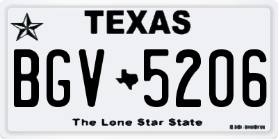 TX license plate BGV5206