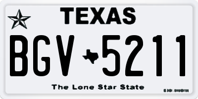 TX license plate BGV5211