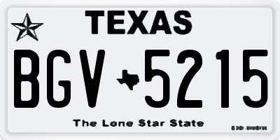 TX license plate BGV5215